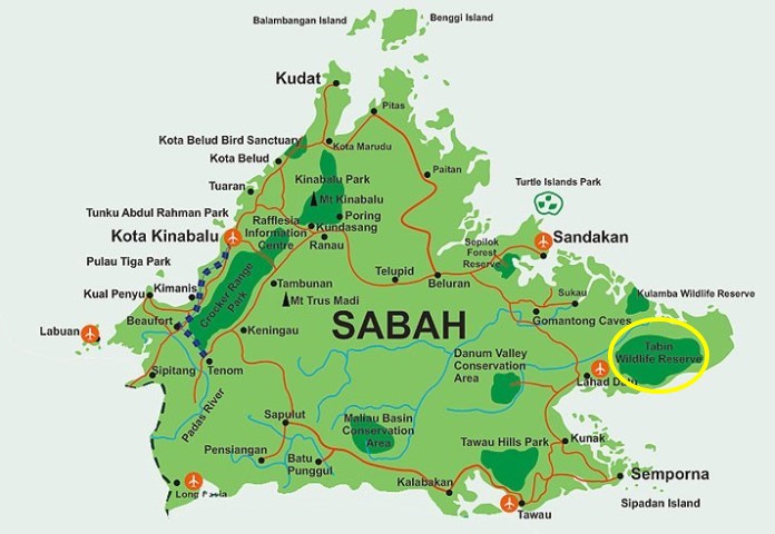 Sabah Tabin map